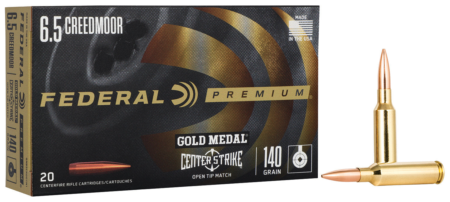 Federal 6.5mm Creedmoor GM65CRDOTM1 Gold Medal Premium Open Tip Match OTM 140 Grain