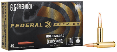 Federal 6.5mm Creedmoor GM65CRDOTM1 Gold Medal Premium Open Tip Match OTM 140 Grain