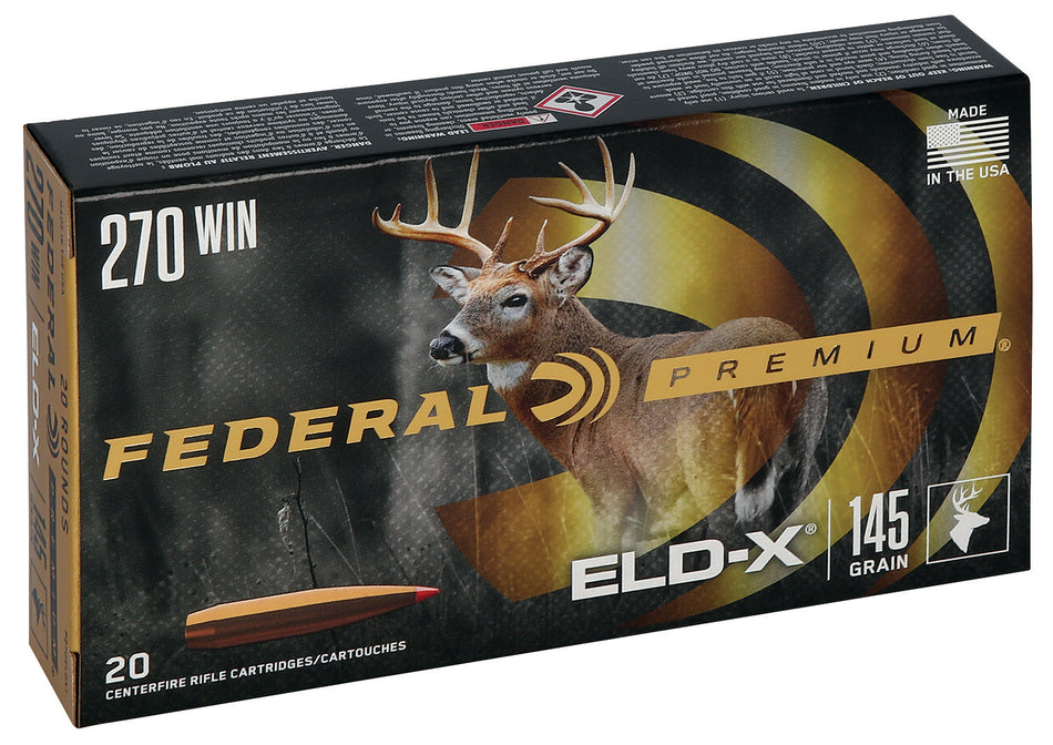 Federal .270 Winchester P270ELDX1 Premium ELD-X Extremely Low Drag-eXpanding 145 Grain