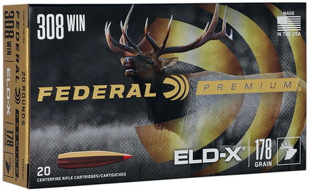 Federal .308 Win / 7.62x51mm P308ELDX1 Premium ELD-X Extremely Low Drag-eXpanding 178 Grain