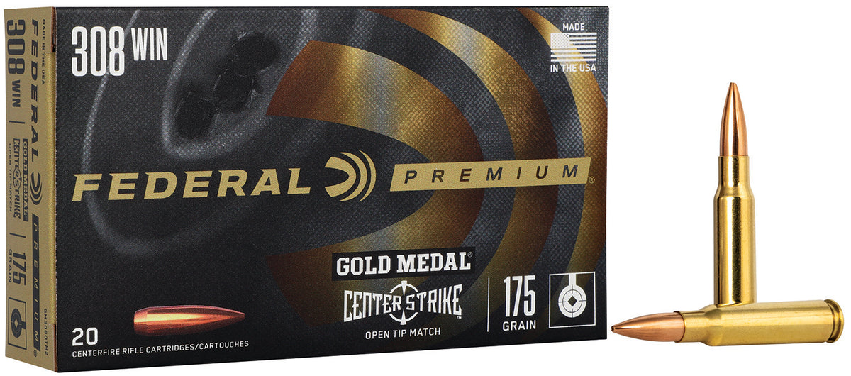 Federal .308 Win / 7.62x51mm GM308OTM2 Premium Gold Medal Open Tip Match OTM 175 Grain