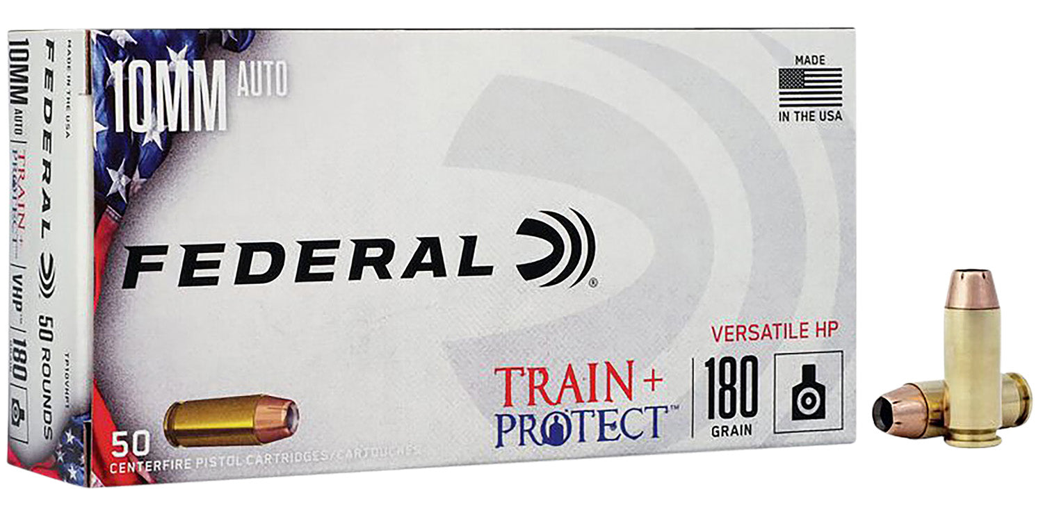 Federal 10mm Auto TP10VHP1 Train & Protect Versatile Hollow Point 180 Grain