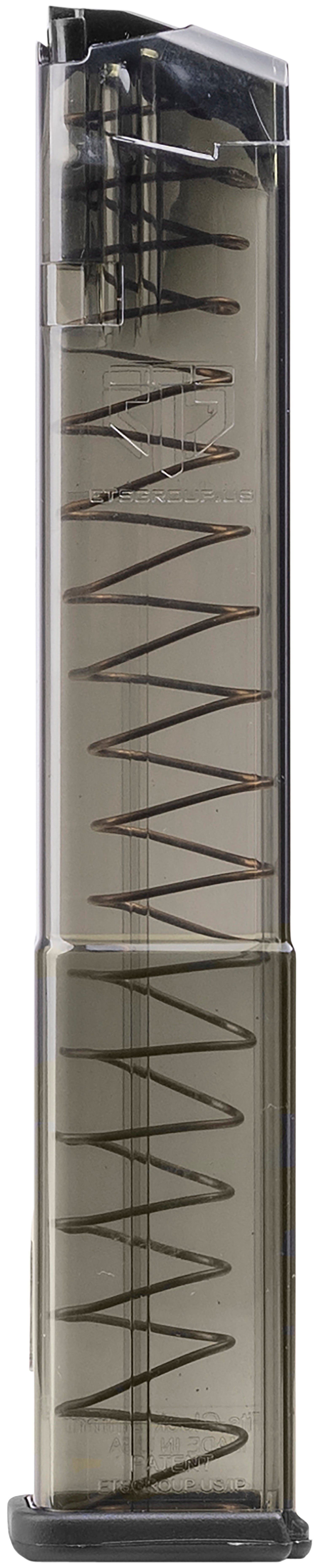 ETS SMKGLK17 Glock 19/26/45/18/19X/34 17-Round 9mm Standard Pistol Magazine Smoke