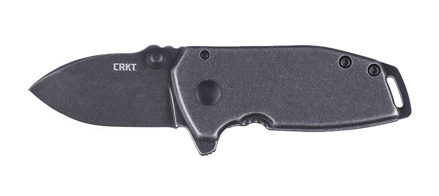 CRKT Squid Compact Folding EDC Knife Stonewashed 8Cr13MoV Stainless Blade Stainless Steel Handle Includes Pocket Clip