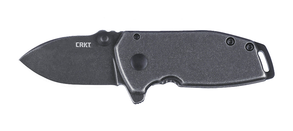 CRKT Squid Compact Folding EDC Knife Stonewashed 8Cr13MoV Stainless Blade Stainless Steel Handle Includes Pocket Clip