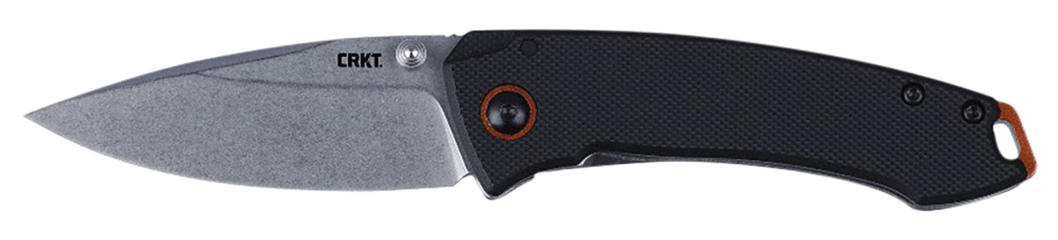 CRKT Tuna Compact Folding Knife 2.73" Stonewashed 8Cr13MoV Stainless Blade Black G10 Stainless Handle Includes Pocket Clip