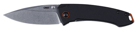 CRKT Tuna Compact Folding Knife 2.73" Stonewashed 8Cr13MoV Stainless Blade Black G10 Stainless Handle Includes Pocket Clip
