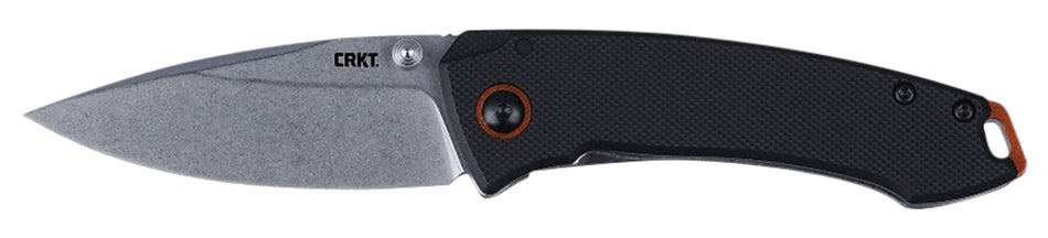 CRKT Tuna Compact Folding Knife 2.73" Stonewashed 8Cr13MoV Stainless Blade Black G10 Stainless Handle Includes Pocket Clip