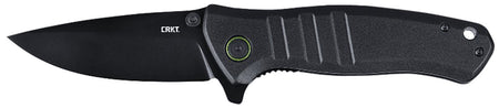 CRKT Dextro Folding EDC Knife 3.18" Black TiNi D2 Steel Drop Point Blade Black Aluminum Handle IKBS Bearings and Clip