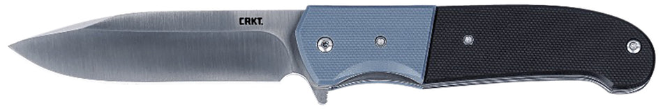 CRKT Ignitor Folding Drop Point Knife 3.48" Satin 8Cr13MoV Stainless Blade Blue Black G10 Handle Assisted Opening and Clip