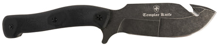 Templar Knife HBK321 Reagan Field Dressing Fixed Gut Hook 4.60-Inch D2 Steel Blade with 4.55" Black G10 Handle
