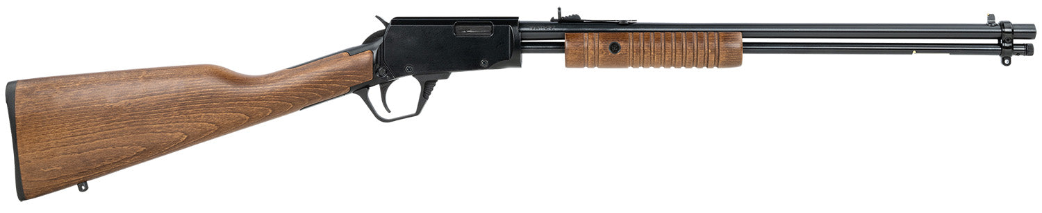 Rossi Gallery Full-Size .22 WMR Pump Rifle, 12+1 Capacity, 20" Polished Black Barrel, Hardwood Stock