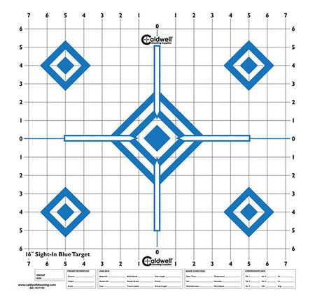 Caldwell Diamond Blue Self-Adhesive Paper Shooting Target 16 Inch Blue/White Pack of 10