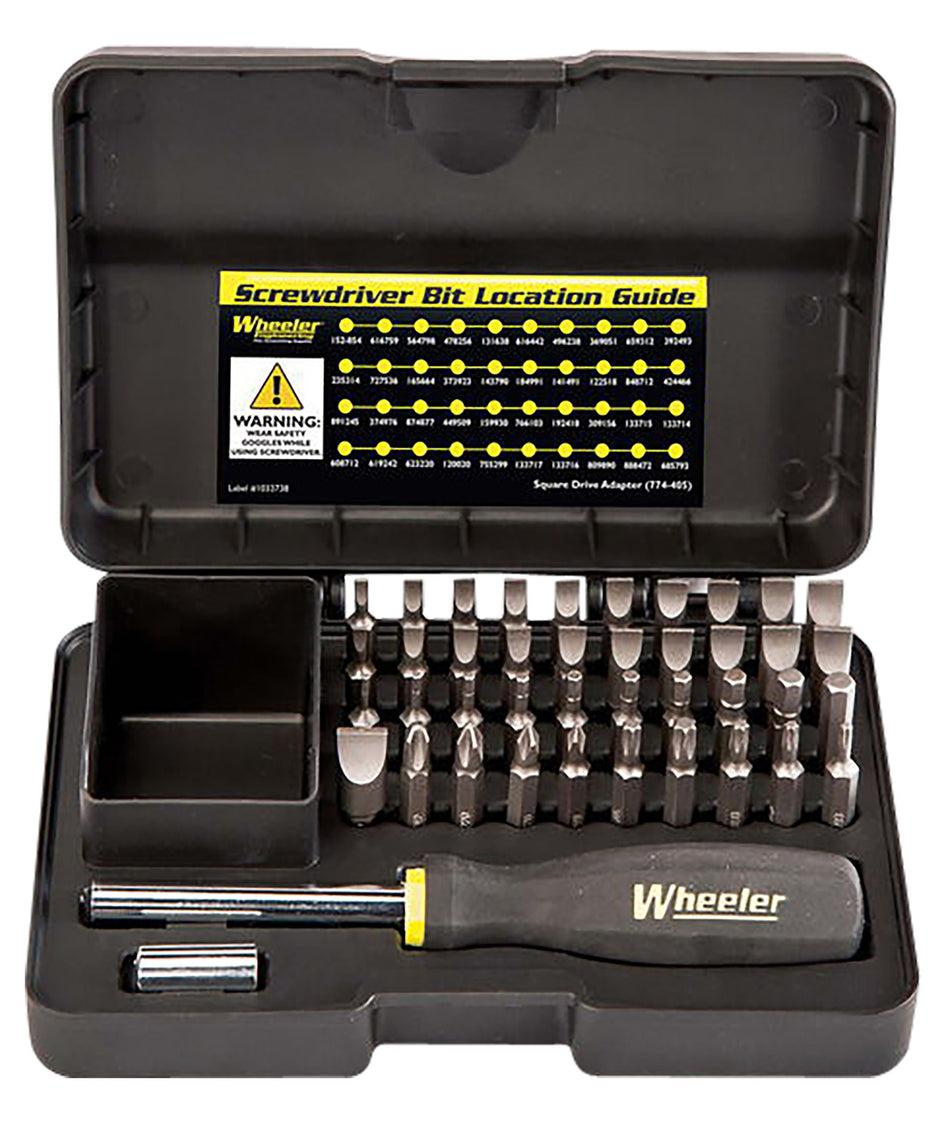 Wheeler Gunsmithing Screwdriver Set, 43 Pieces, Black, Compatible with Modern and Antique Firearms