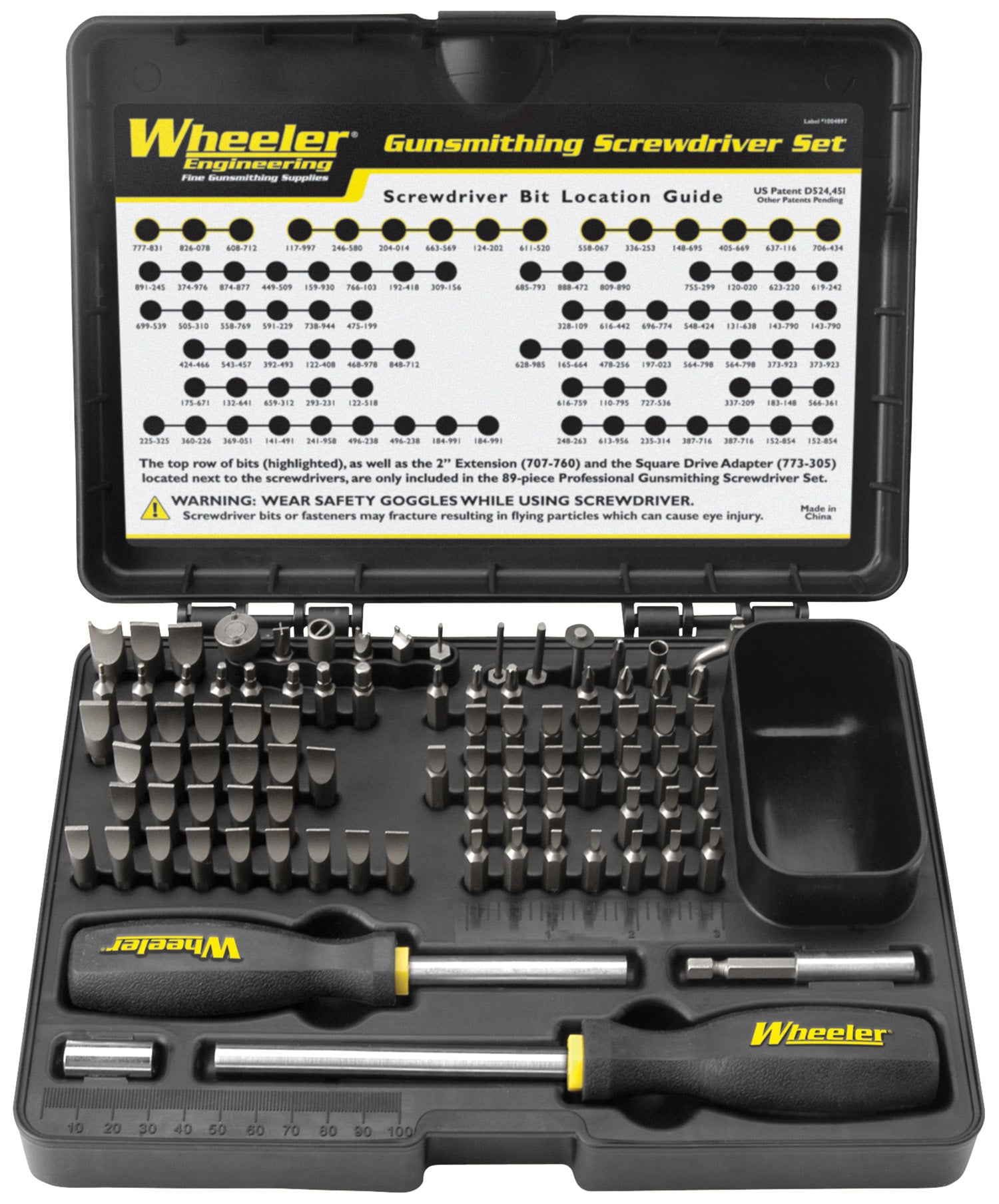 Wheeler Pro Gunsmithing Screwdriver Set, 89 Pieces, Black, Full Firearm Coverage