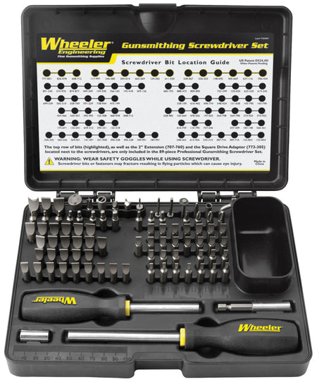 Wheeler Pro Gunsmithing Screwdriver Set, 89 Pieces, Black, Full Firearm Coverage
