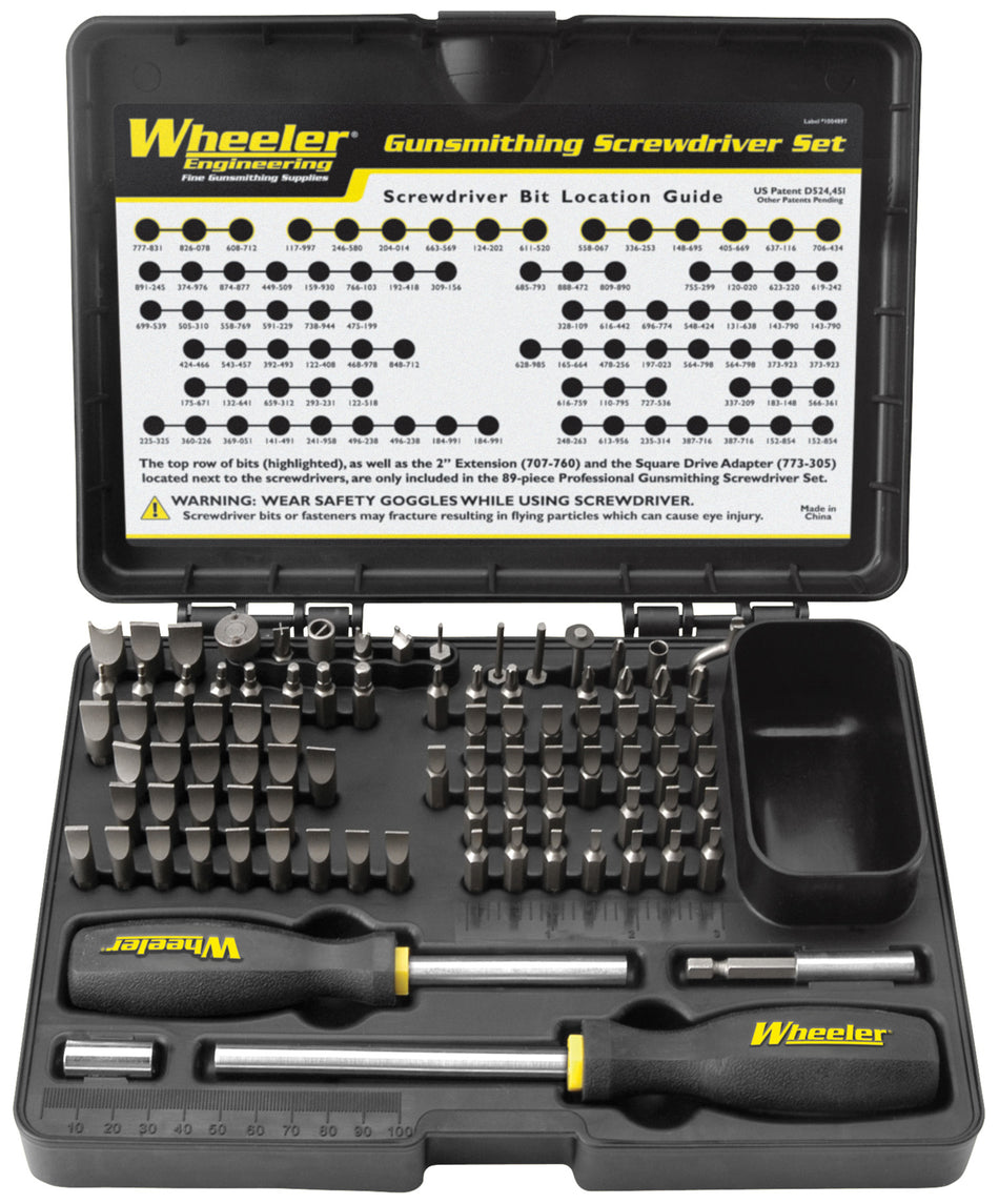 Wheeler Pro Gunsmithing Screwdriver Set, 89 Pieces, Black, Full Firearm Coverage