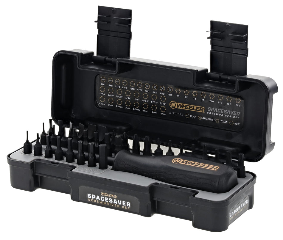 Wheeler SpaceSaver 36-Piece Screwdriver Set with Rubber Grip Handle and Magnetized Tip