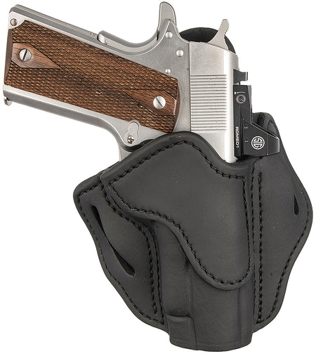 1791 Gunleather ORBH1SSBLR BH1 Optic Ready OWB Holster, Stealth Black Leather, Right Hand - 4-5" 1911 Compatible