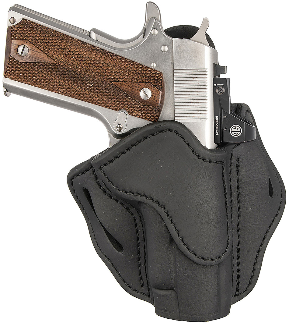 1791 Gunleather ORBH1SSBLR BH1 Optic Ready OWB Holster, Stealth Black Leather, Right Hand - 4-5" 1911 Compatible
