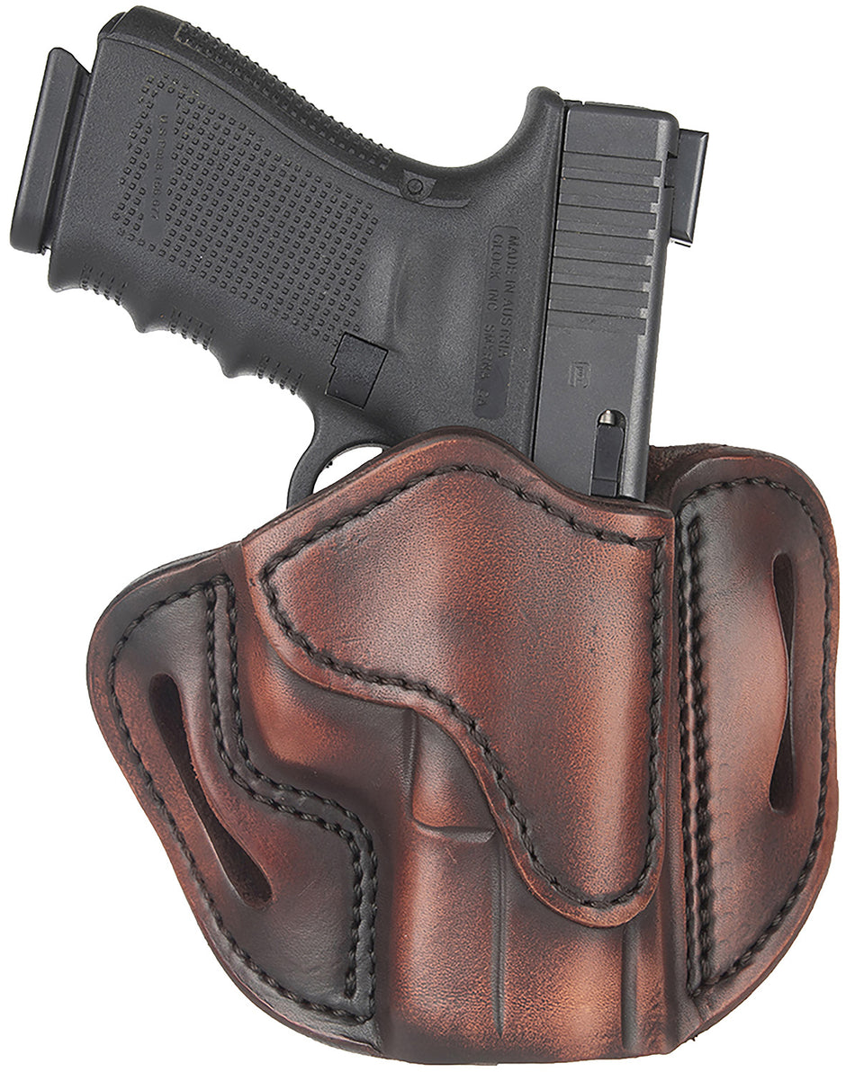 1791 Gunleather ORBH21VTGR BH2.1 Optic Ready OWB Holster, Vintage Leather, Size 2.1, Right Hand - S&W M&P Shield/Glock 17 Compatible