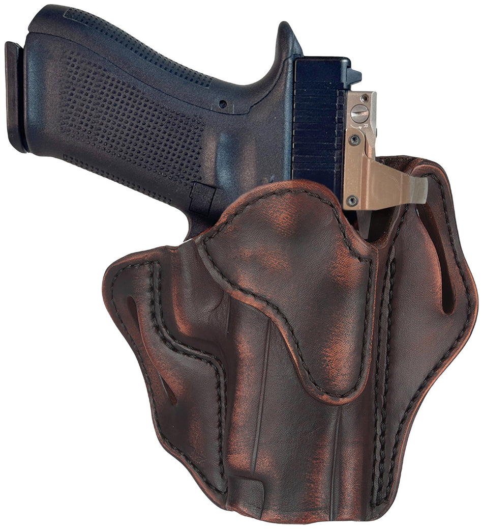 1791 Gunleather ORBH23VTGR Optic Ready OWB Size 2.3 Vintage Leather Belt Holster Fits Glock 17/22/34 & Ruger 95/American RH