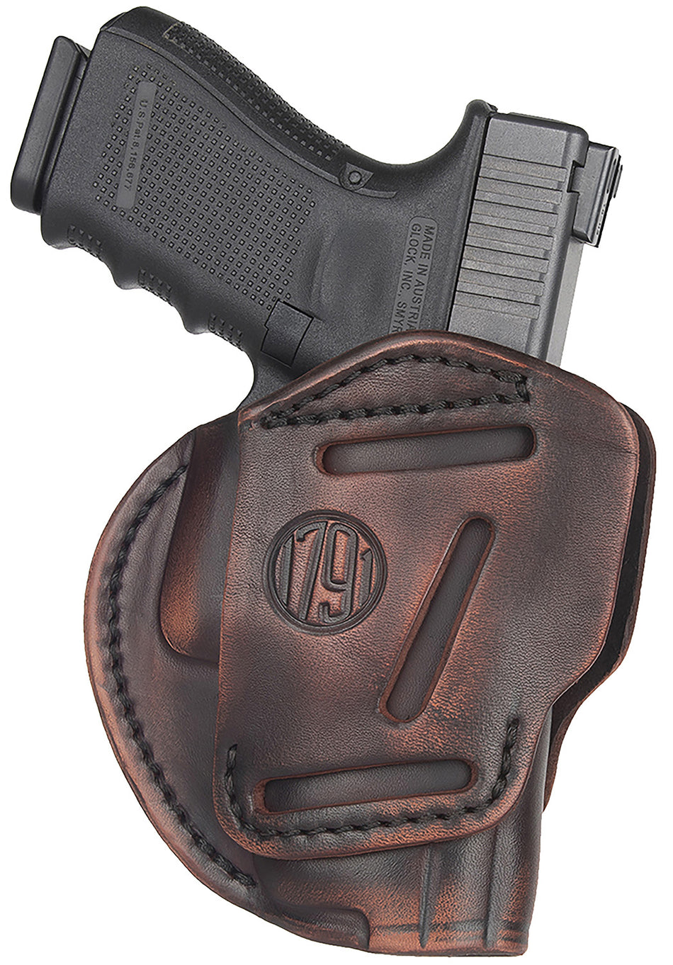 1791 Gunleather 3WH5VTGA 3-Way Concealment Holster Size 05 Vintage Leather Belt Loop Ambidextrous