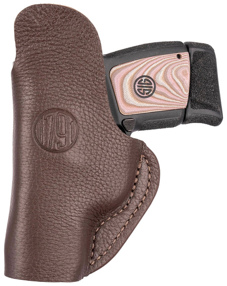 1791 Gunleather FCD1BRWL Fair Chase IWB Holster Size 01 Brown Leather Left Hand Ruger LCP 380 S&W Bodyguard