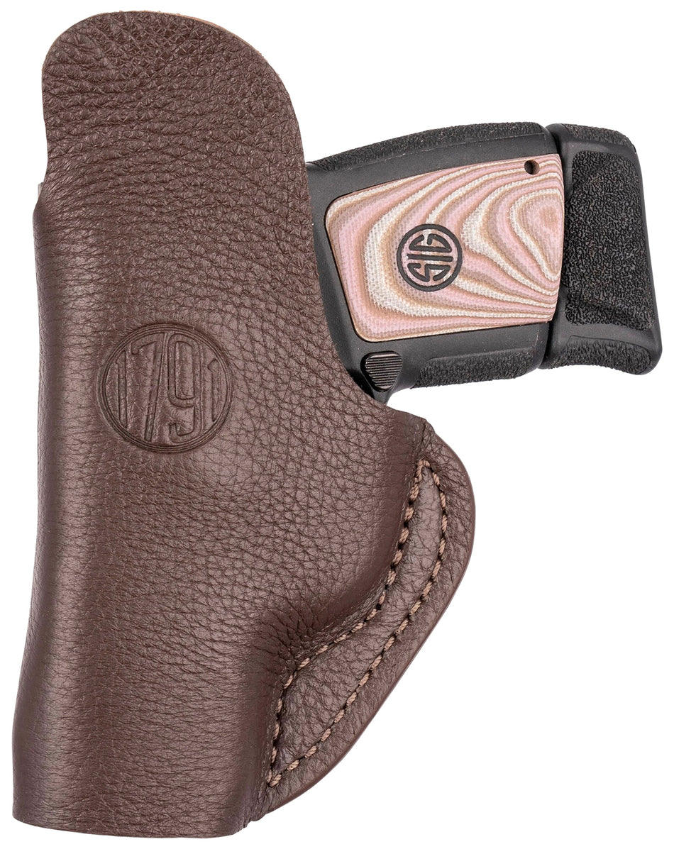 1791 Gunleather FCD1BRWL Fair Chase IWB Holster Size 01 Brown Leather Left Hand Ruger LCP 380 S&W Bodyguard