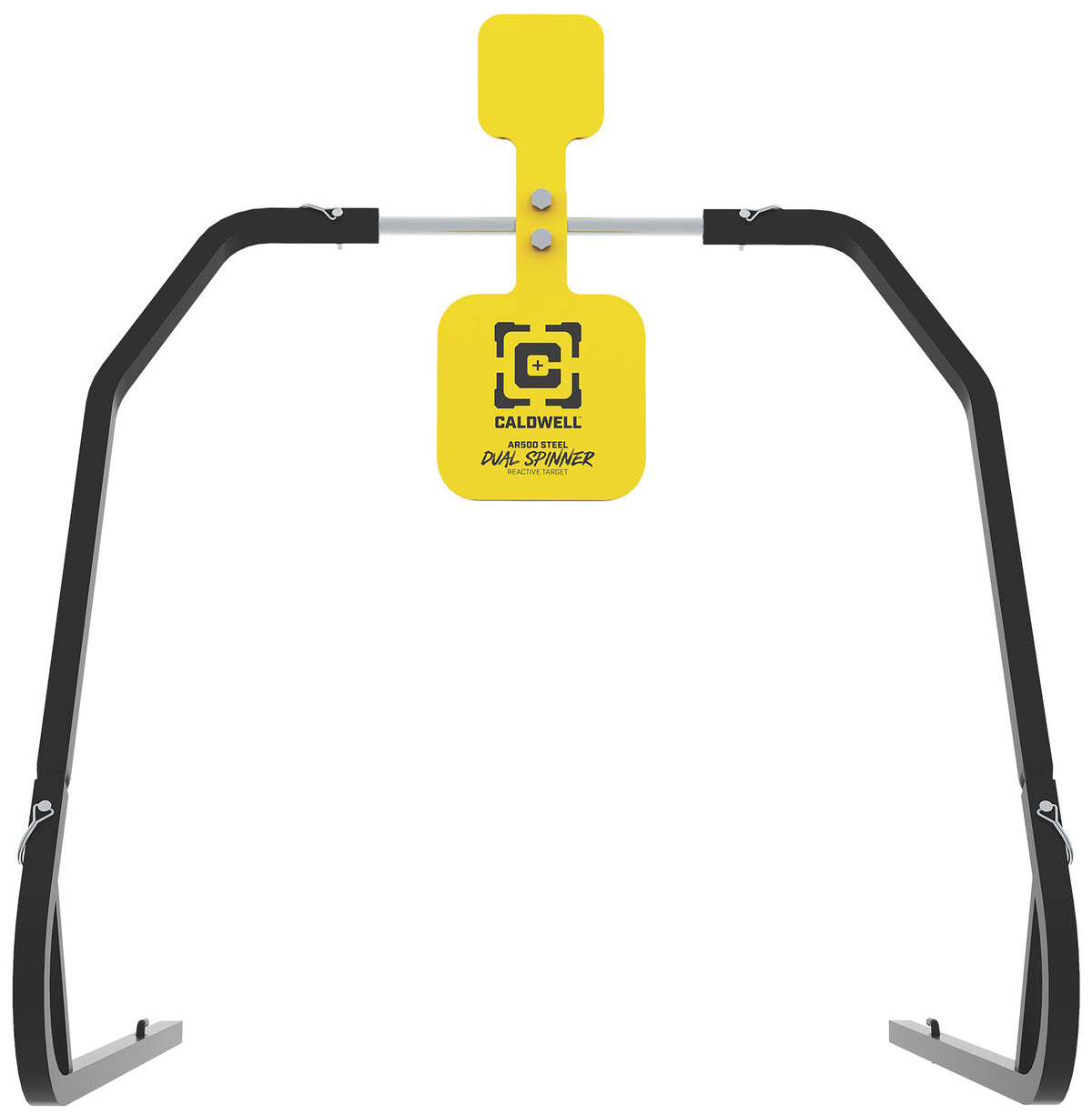 Caldwell AR500 Dual Spinner Target Yellow Steel 3/8" Thick Includes 5-Inch and 8-Inch Plates