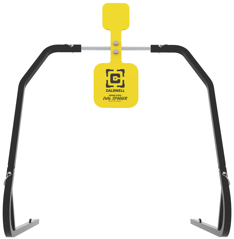 Caldwell AR500 Dual Spinner Target Yellow Steel 3/8" Thick Includes 5-Inch and 8-Inch Plates