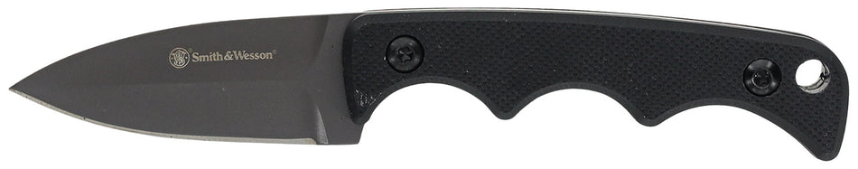 Smith & Wesson H.R.T. 1193156 Fixed Blade Neck Knife Spear Point TiN Coated 8Cr13MoV Stainless Steel Blade G10 Handle