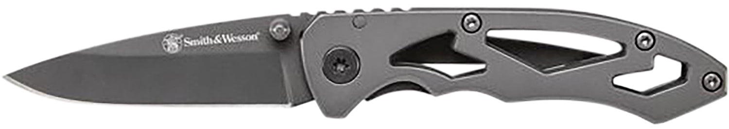 Smith & Wesson Skeletonized CK400CP Folding Drop Point Knife 2.20" Stainless Steel Blade 3.20" Handle Pocket Clip