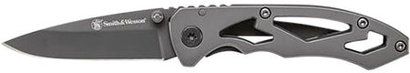 Smith & Wesson Skeletonized CK400CP Folding Drop Point Knife 2.20" Stainless Steel Blade 3.20" Handle Pocket Clip