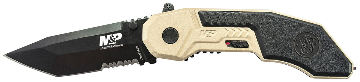 Smith & Wesson M&P MAGIC SWMP3BSDCP 2.80" Folding Knife Part Serrated Black Oxide 4034 SS Blade 4.30" Aluminum Handle