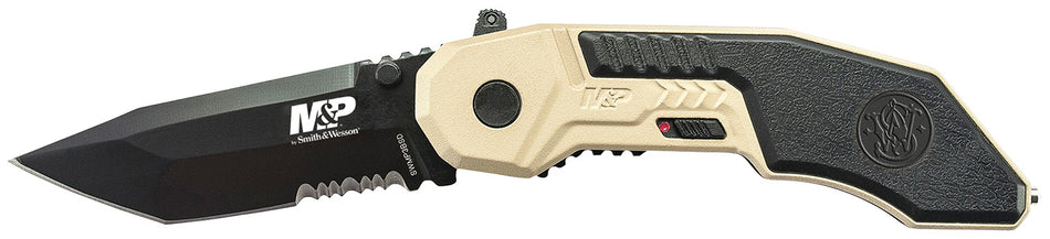 Smith & Wesson M&P MAGIC SWMP3BSDCP 2.80" Folding Knife Part Serrated Black Oxide 4034 SS Blade 4.30" Aluminum Handle