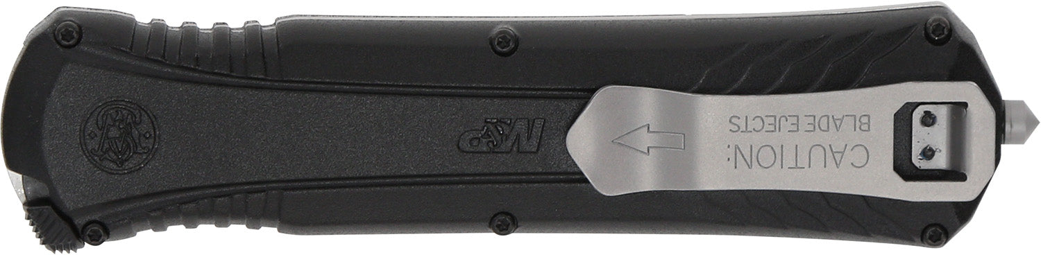 Smith & Wesson M&P 1181878 OTF Auto Dagger Knife 3.50" Plain Satin AUS-8A Stainless Steel Blade 5.16" Black Handle