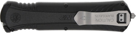 Smith & Wesson M&P 1181878 OTF Auto Dagger Knife 3.50" Plain Satin AUS-8A Stainless Steel Blade 5.16" Black Handle