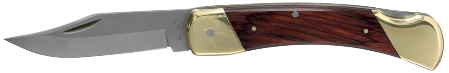Uncle Henry Bear Paw LB7CP 3.70" Folding Plain SS Blade, 5" Handle & Leather Belt Sheath