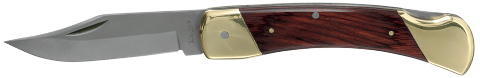 Uncle Henry Bear Paw LB7CP 3.70" Folding Plain SS Blade, 5" Handle & Leather Belt Sheath