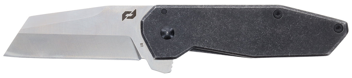 Schrade 1182277 Slyte Compact Folder 2.40" Satin D2 Steel Blade Dark Stonewash Stainless Steel Handle