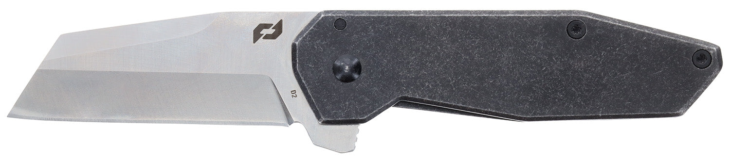 Schrade 1182277 Slyte Compact Folder 2.40" Satin D2 Steel Blade Dark Stonewash Stainless Steel Handle