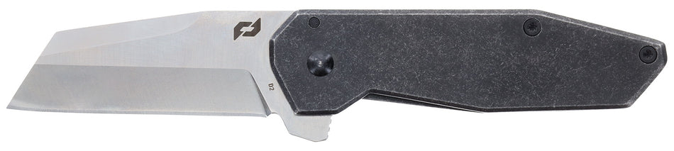 Schrade 1182277 Slyte Compact Folder 2.40" Satin D2 Steel Blade Dark Stonewash Stainless Steel Handle