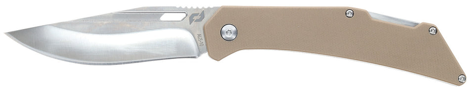 Schrade 1159301 Slingshot Lockback Folding Knife 4" Recurve Clip Point AUS-10 Satin Blade 5" G10 Handle