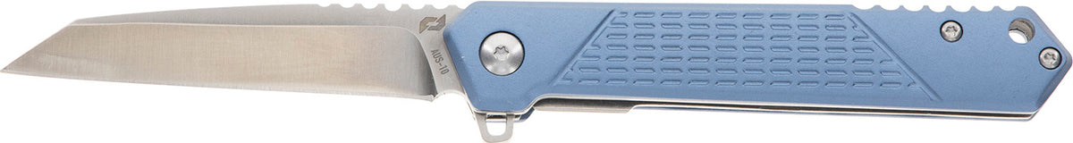 Schrade 1159320 Inert EDC Folder 3.25" Wharncliffe Part Serrated Satin AUS-10A Stainless Blade Blue Aluminum Handle