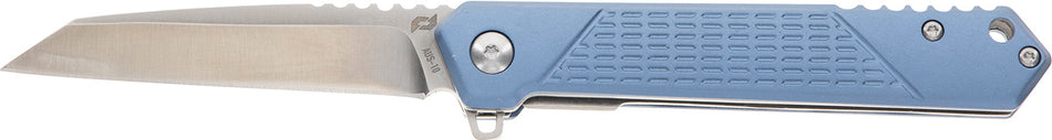 Schrade 1159320 Inert EDC Folder 3.25" Wharncliffe Part Serrated Satin AUS-10A Stainless Blade Blue Aluminum Handle