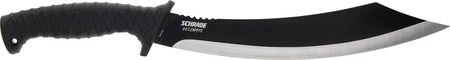 Schrade 1182527 Decimate Parang Fixed Blade 11.75" Black Oxide 3Cr13 Steel 6.75" Rubber Overmold Handle Sheath Included