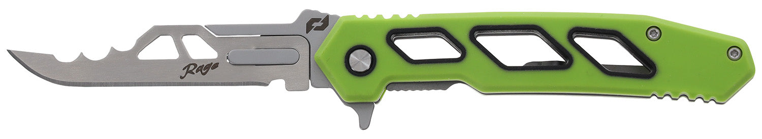 Schrade 1197645 Isolate Enrage 7 2.60" Folding Scalpel Satin 420A Blade Green Carbon Fiber Handle Blade Tool/Case/Sheath