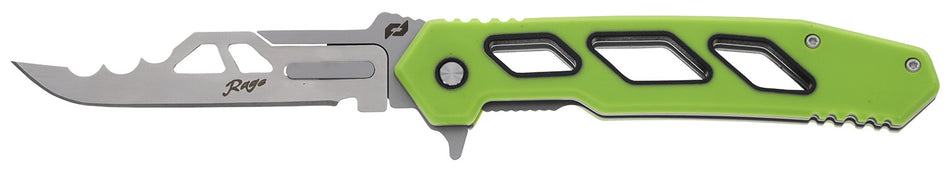 Schrade 1197646 Isolate Enrage 8 3" Replaceable Scalpel Blade Satin 420A Steel Green Carbon Fiber Handle Includes Sheath