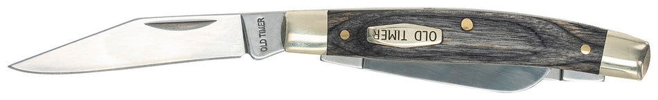 Old Timer Heritage Series Middleman 1149100 340T Folding 3-Blade D2 Steel Gray Wood Laminate Handle